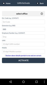 UAN Activation through PF Mobile App