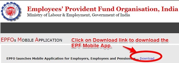 EPF Mobile App Download Page