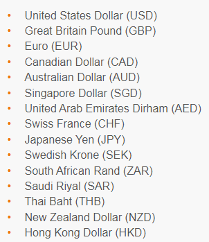 15 foreign currencies