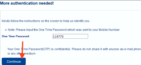 Enter OTP Confirm your PIN generation